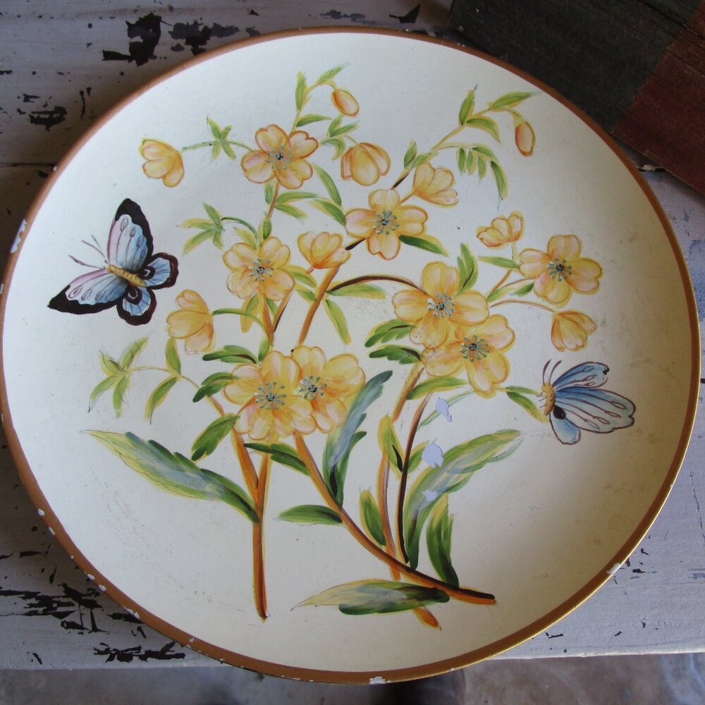 Raymond Waites Butterfly & Bird Decorative Plates Set of 2